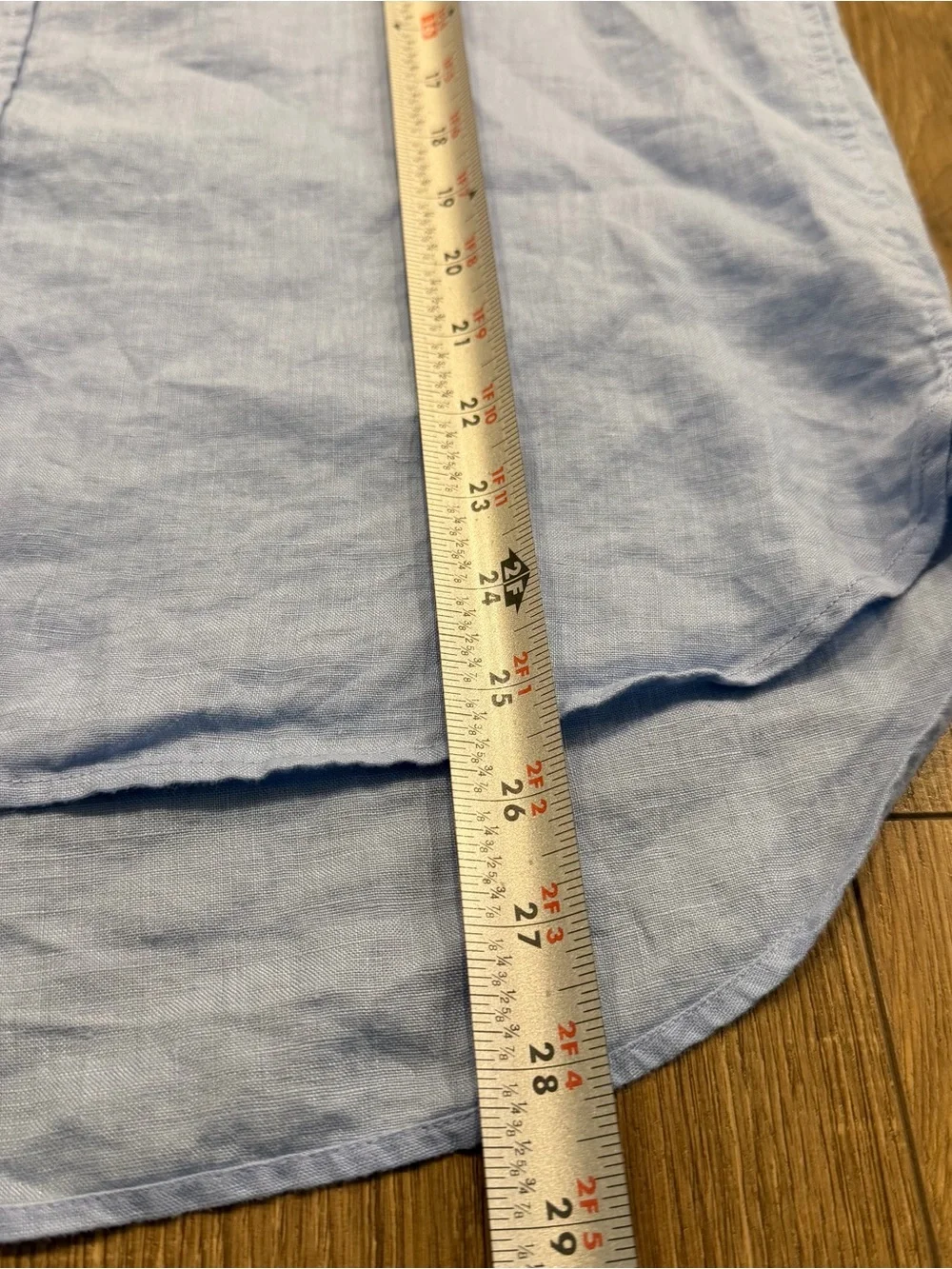 VINCE Light Blue Short-Sleeve Linen Shirt, men, M - Picture 6 of 7